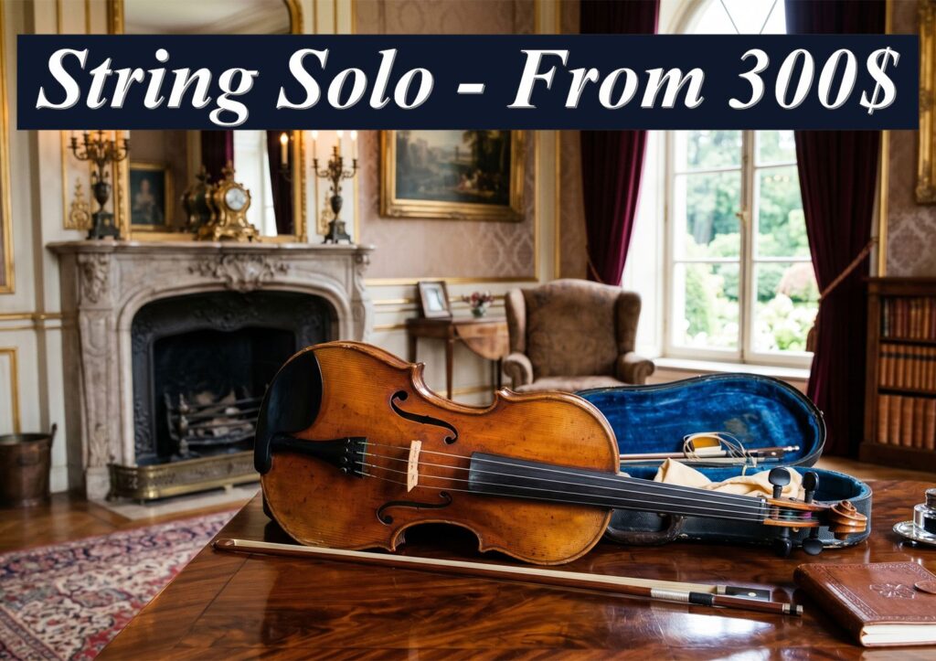Professional solo violinist or cellist for hire in Sydney, with performance packages starting from $300.