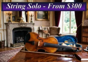 Professional solo violinist or cellist for hire in Sydney, with performance packages starting from $300.
